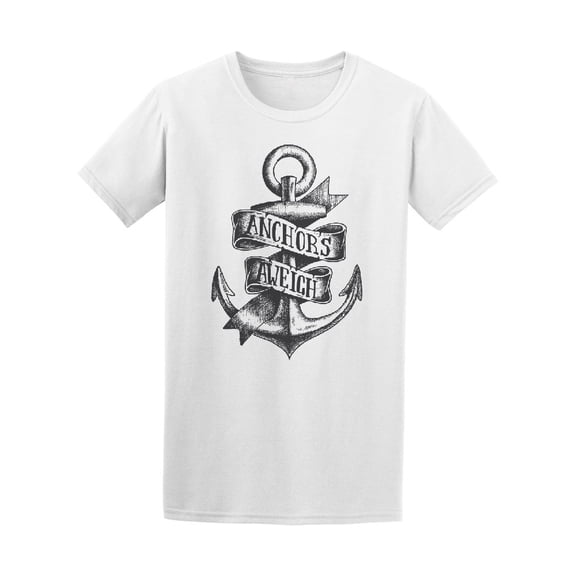Hand Drawn Anchor With Ribbon T-Shirt Men -Image by Shutterstock, Male Medium