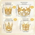 thumbnail image 2 of 4Pcs 4 Styles Golden Cupcake Topper Flower Bouquets Kit Mixed Small Alloy Royal Princess Queen Plastic Peal Rhinestone Tiara for Cake Topper Wedding Birthday Anniversary Party Decor Rose Gold, 2 of 9