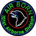 thumbnail image 1 of Airborne With Blue Round LED Neon Sign 26 x 26 - inches, Black Square Cut Acrylic Backing, with Dimmer - Bright and Premium built indoor LED Neon Sign for Defence Force., 1 of 7