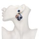 thumbnail image 2 of Pendientes de trébol de cuatro hojas con diamantes de nueva moda, colgante de oreja para joyería de mujer (azul), 2 of 2