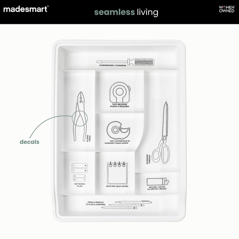 Madesmart 12-Compartment Junk Drawer Organizer, White photo 4