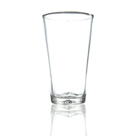 Burns Glass Pint Pub Glass with Denali Mountain Base, 16 oz Freezer Safe and Stackable (Set of 6)