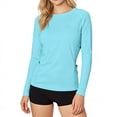 thumbnail image 4 of Miluxas Women's Performance Long Sleeve Sports Pullover Top – Raglan Sleeve Athletic Pocket T Shirt with Moisture Wicking Fabric Blue, 4 of 8