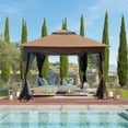 11 x 11 Ft Pop Up Gazebo Screen Tents, 2Tier Top Pavilion Gazebo Tent