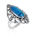 thumbnail image 2 of Heart Filigree Oval Turquoise .925 Silver Ring-10, 2 of 3