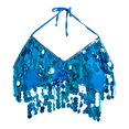 thumbnail image 1 of Sujetador de danza del vientre de rendimiento para mujer, con borlas brillantes y lentejuelas, para carnaval, fiesta Azul, 1 of 9