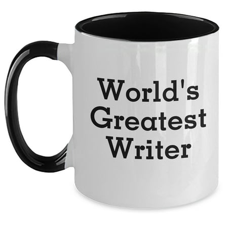 

Funny Writer Gifts from Dad - World s Greatest Writer Two Tone Coffee Mug for Him Unique Father s Day Unique Gift for Men