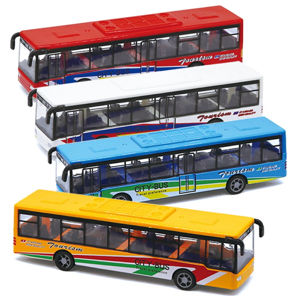 Besufy Bus Model Toy Alloy Mini Simulation Pull Back Car Bus Model Desktop Decor Kids