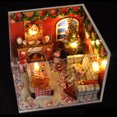 thumbnail image 4 of Casa de muñecas navideña de madera con cubierta antipolvo y accesorios para niños a partir de 6 años, 4 of 6