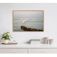 thumbnail image 6 of Kate and Laurel Sylvie Great White Heron Isla Holbox Framed Canvas Wall Art by Crystal Lynn Collins, 23x33 Natural, Soft Coastal Beach Bird Ocean Art for Wall, 6 of 6