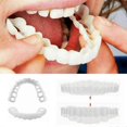 thumbnail image 1 of Smile Snap On UpperBottom Set False Teeth Denture Veneers Dental Tooth Cover, 1 of 4