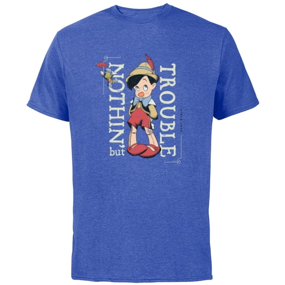 Disney Pinocchio Nothin’ but Trouble Since 1940 - Short Sleeve Cotton T-Shirt for Adults - Customized-Royal Heather