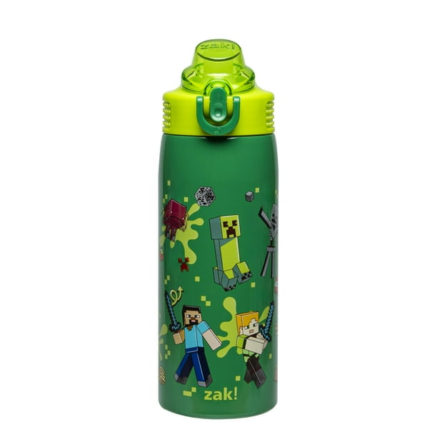 Botella de agua Zak Designs Minecraft Sage Kids 560 ml de acero inoxidable