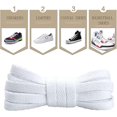 thumbnail image 5 of Paquete de 5 pares de cordones planos, cordones blancos de 140 x 0,8 cm Cordones de poliéster duraderos Cordones de repuesto para zapatos deportivos botas zapatillas de deporte, 5 of 5