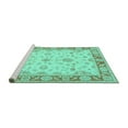 thumbnail image 2 of Ahgly Company Machine Washable Indoor Rectangle Oriental Turquoise Blue Traditional Area Rugs, 5' x 8', 2 of 4