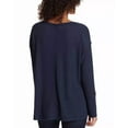 thumbnail image 2 of Vintage America Women's Thermal V Neck Knit Top, Navy Blazer Blue, 2 of 4