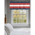 thumbnail image 5 of Curtain Valance for Windows,Red Stripes Dark Blue Kitchen Valances Rod Pocket Short Curtains,Abstract Geometric Window Treatment Panel for Bedroom Bathroom 42"x12", 5 of 7