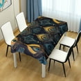 thumbnail image 4 of Yayeee Tablecloths 60" x 120" Rectangle Wrinkle Resistant Party Table Cover, Navy Blue Art Pattern, 4 of 8