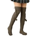 thumbnail image 2 of Dyfzdhu Women Simple Fashion Solid Color Knit Tall Socks Wool Ball Texture Long Tube Pile Socks, 2 of 4