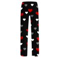 thumbnail image 3 of Erwazi Womens Wide Leg Pajama Pants Casual Comfy Loose Stretchy Home Lounge Pants Sleepwear with Heart Print, 3 of 4