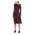 thumbnail image 2 of Tommy Hilfiger Womens V-Neck Midi Fit & Flare Dress Black 10, 2 of 4
