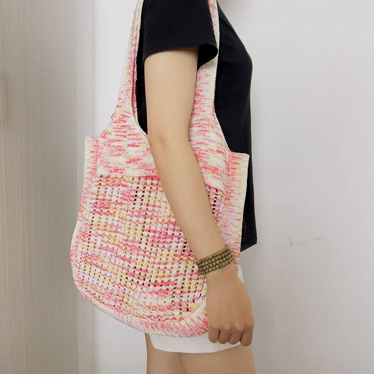 Pikadingnis Crochet Tote Bag Aesthetic Y2K Cute Chic Hippie Bag
