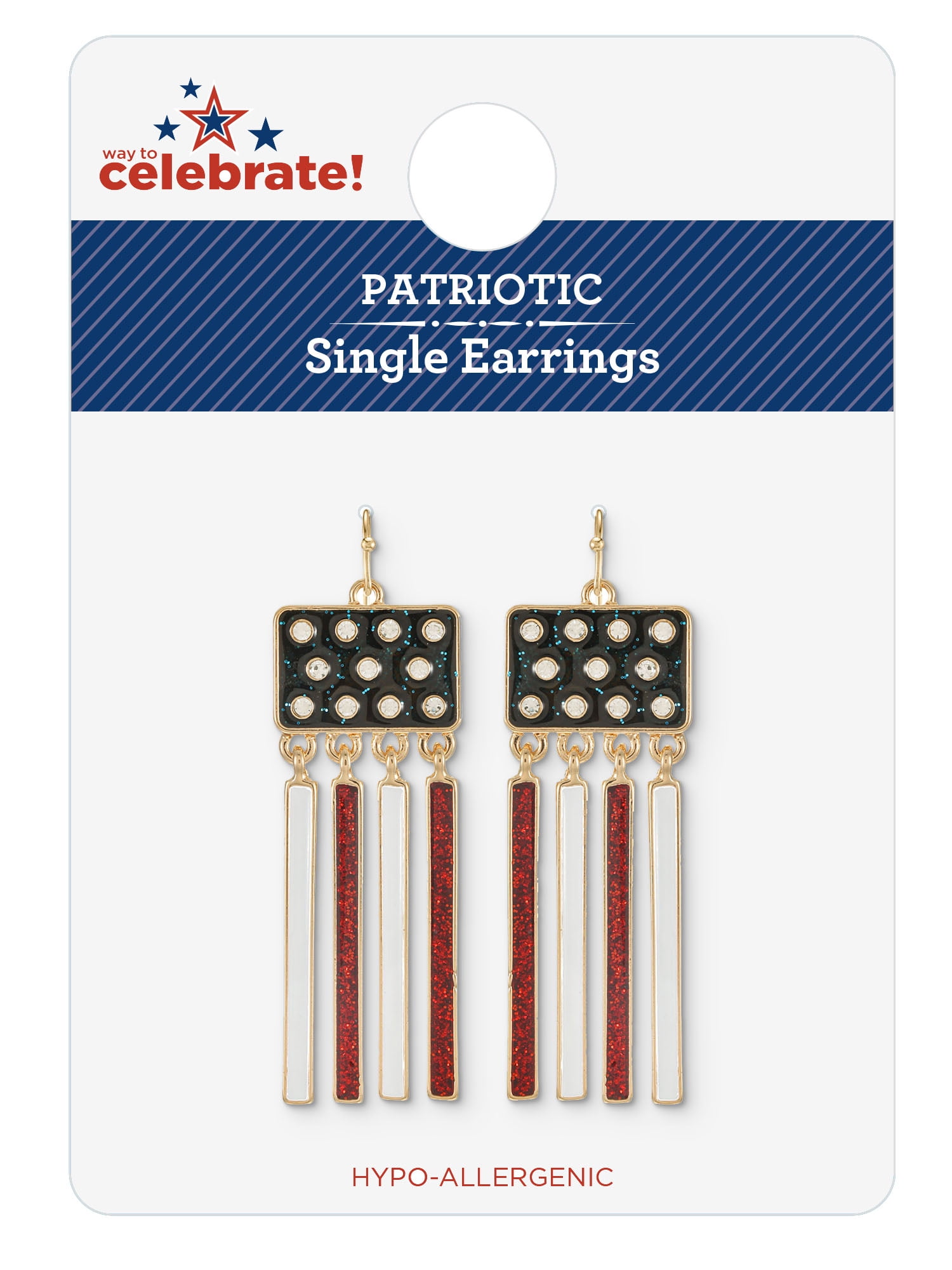 Way to Celebrate Americana Flag Fringe Earrings