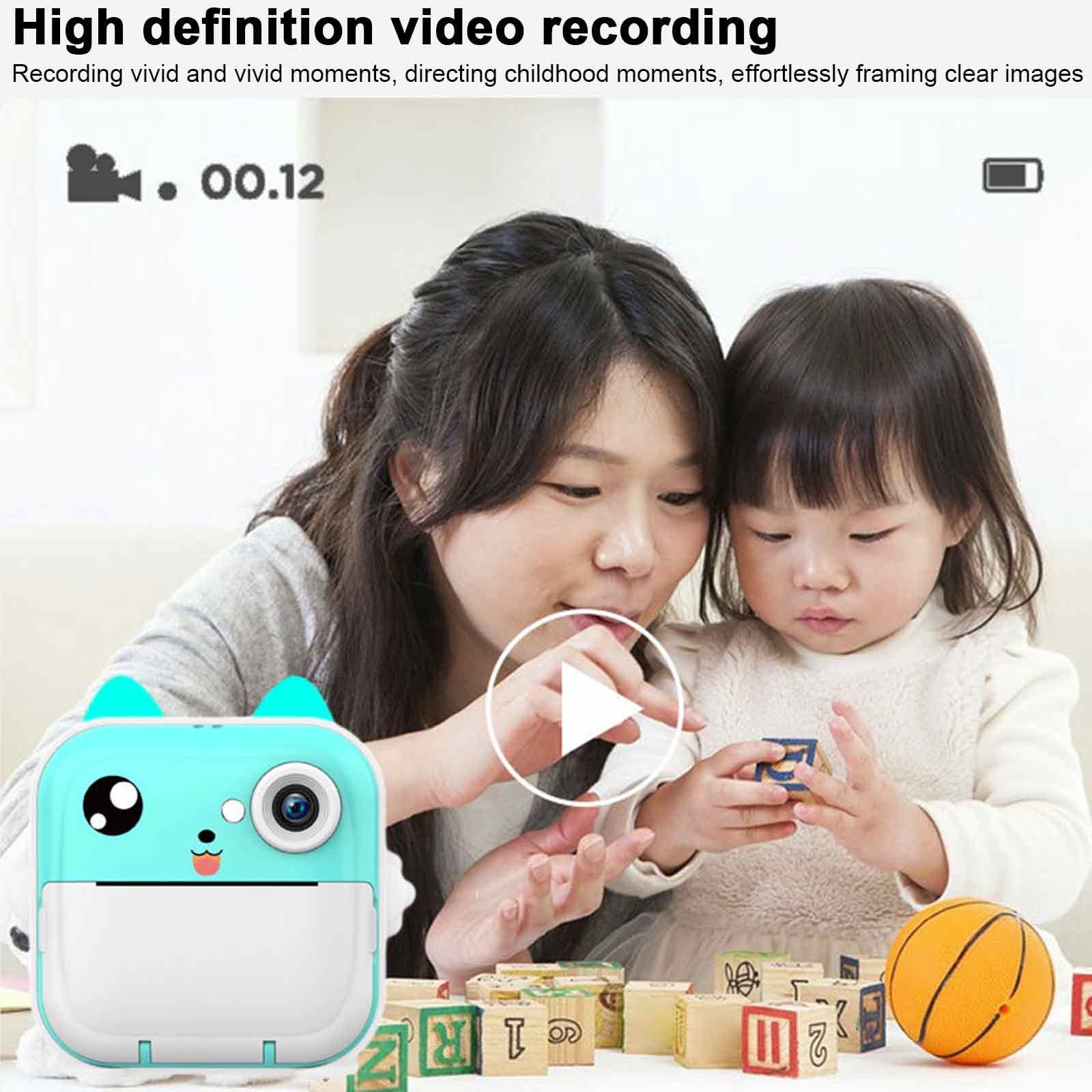 Tarmeek Instant Print Camera for Kids, 1080P HD Digital Camera with Inkless Thermal Printing, 12MP Dual Camera, Portable Photo Camera with Rotatable Lens, Compact Mini Camera for Teens (Blue)