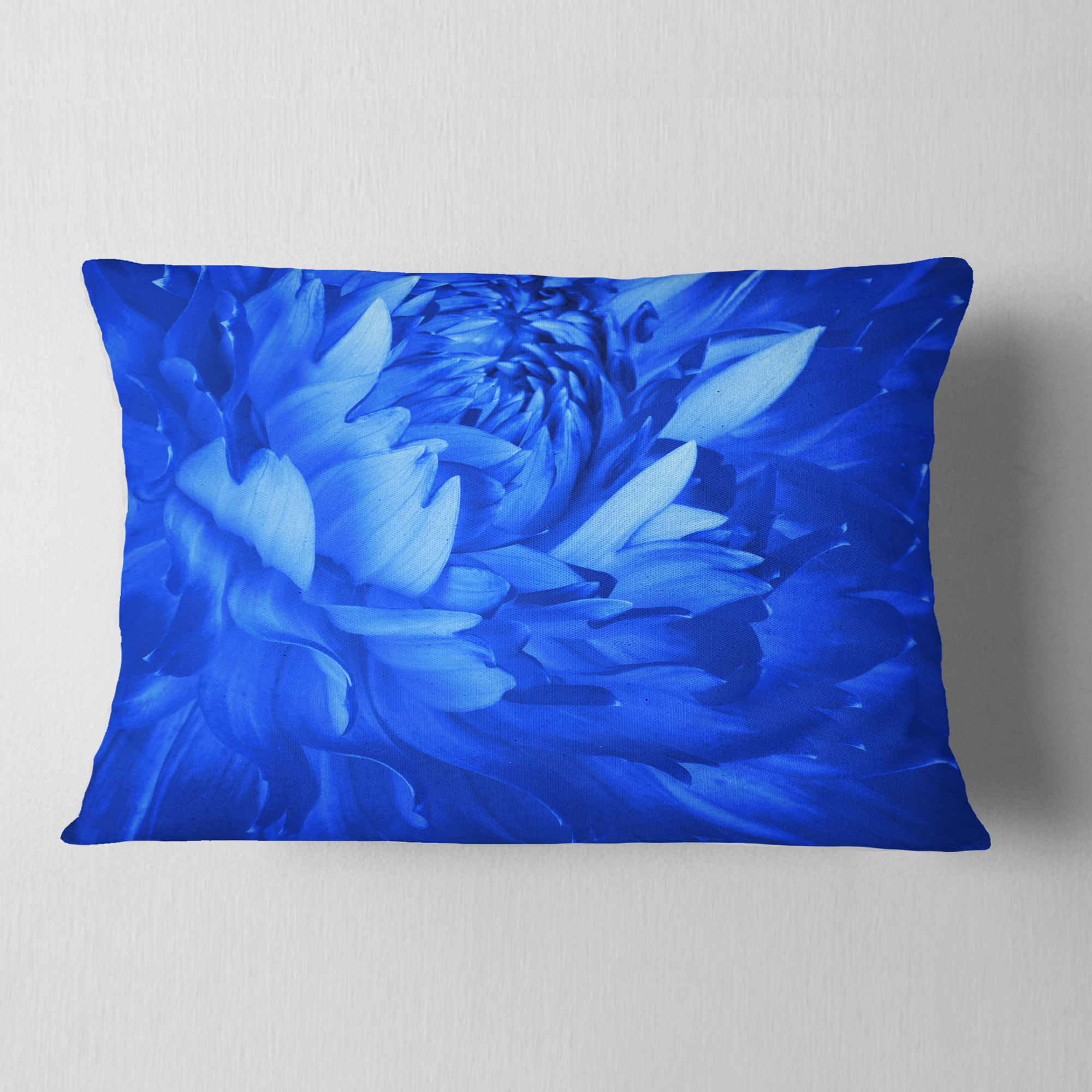 Designart 12" x 20" Blue Polyester Throw Pillow