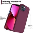 thumbnail image 5 of Shockproof Liquid Silicone Designed for iPhone 13 Case Gel Rubber Full Body Protection Anti-Shock Cover Case Drop Protection 6.1inch-WineRed, 5 of 11