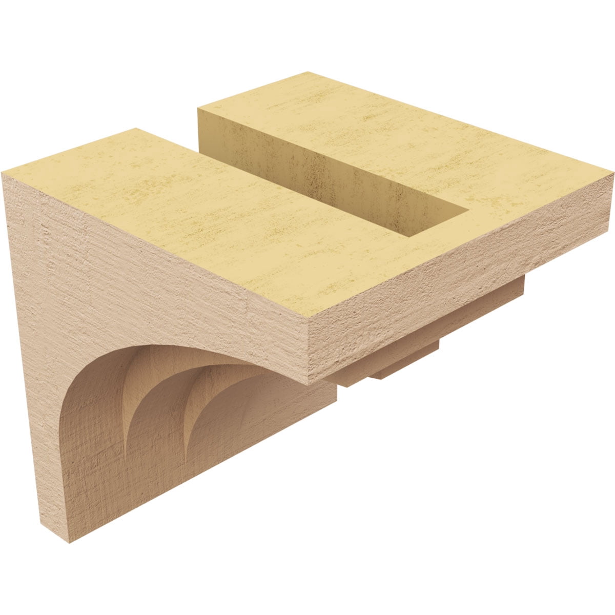 5"W x 5"D x 5"H Wide Rockford Rough Cedar Woodgrain TimberThane Corbel, Primed Tan