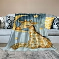 thumbnail image 2 of BCIIG Giraffe Stars Moon Warm Lightweight Blanket Soft Fleece Blankets for All Seasons, Excellent Hand Feel, Living Room Sofa Decor, Cow Gifts Blanket, Ideal for Toddlers, Children and Adults 50x60in, 2 of 6