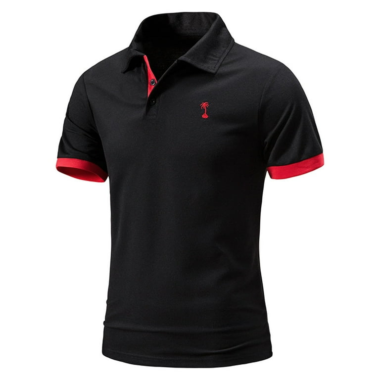 Yoodem Polo Shirts for Men Mens Shirts Men Spring Summer Sports Leisure Top Shirt Wicking Cotton Lapel Short Sleeve T Shirt Fashion Top Shirt Men s