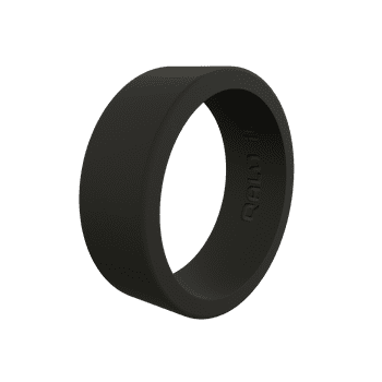 QALO Men's Classic Ultra-Durable Silicone Ring, Black, Size 11