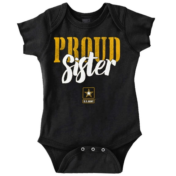 US Army Proud Sister Military Logo Bodysuit Jumper Girls Infant Baby Brisco Brands 12M