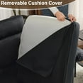 thumbnail image 3 of Ktaxon Faux Suede Loveseat, High Back Sofa with Flip-over Armrests, Sturdy Plastic Legs, Ideal for Small Spaces Black, 3 of 7