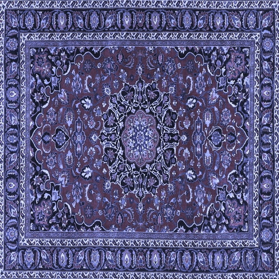 Ahgly Company Machine Washable Indoor Square Persian Blue Traditional Area Rugs, 7' Square