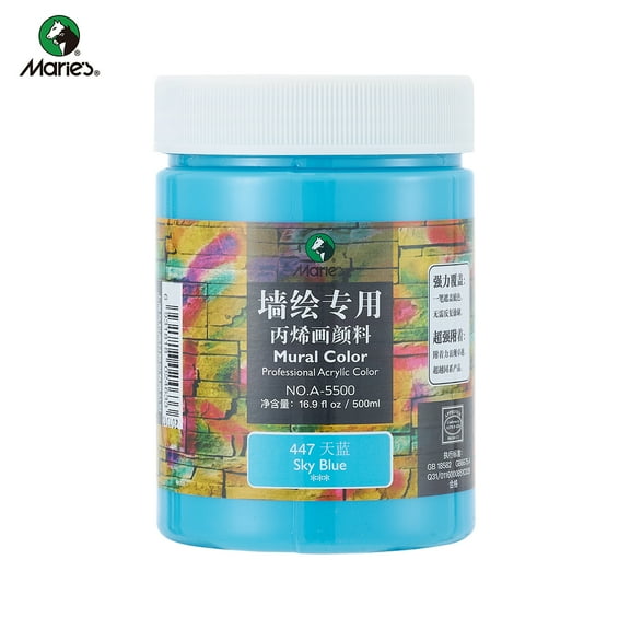 Professional Acrylic Paint 500ml (16.9Fl Oz Bottles)-Sky Blue,Non Toxic Acrylic Paint No Fading Rich Pigment for Adults Artists Canvas Crafts Wood Painting,Large Surface Coverage