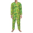thumbnail image 3 of Honeii St. Patrick's day Pattern Mens Pajamas Set,2pcs Men's Lounge Long Sleeve Sleep Shirt and Pajama Bottoms Sleepwear Set,Mens Pjs Sets-Large, 3 of 7