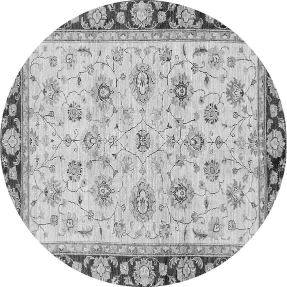 Ahgly Company Indoor Round Oriental Gray Traditional Area Rugs, 5' Round