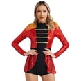 thumbnail image 3 of Eandarui Women Circus Ringleader Cosplay Costume Skirted Jumpsuit Bodysuit Halloween Carnival Outfit Red S, 3 of 7