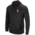 thumbnail image 2 of Men's Colosseum Black Stanford Cardinal Blackout 3.0 Tonal Raglan Full-Zip Hoodie, 2 of 3