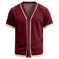 thumbnail image 4 of Mens Button Down Short Sleeve Shirt Baseball Jersey Style Hawaiian Beach Vacation Wedding Shirts, S, 4 of 7