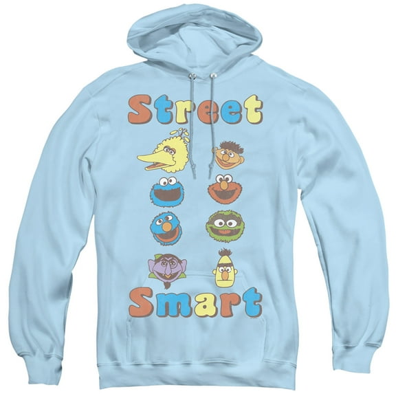 Sesame Street Streetart Adult Pullover Hoodie Sweatshirt Light Blue