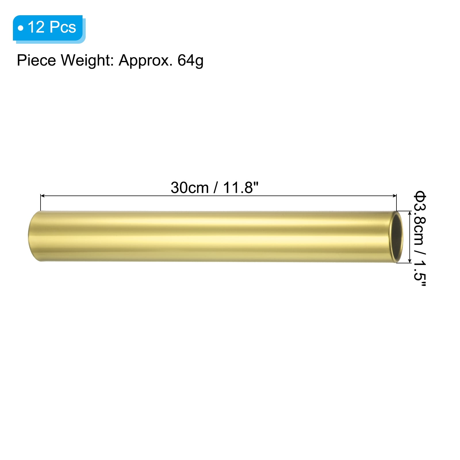 Uxcell Relay Track Baton Aluminum Tube Field Running Race Stick for Athletics Sport, Yellow 12 Pcs