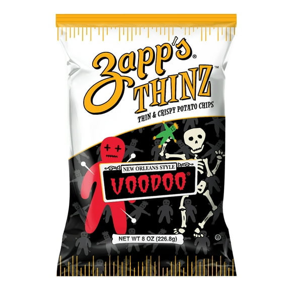 Zapp's Voodoo Thinz New Orleans Style Thin & Crispy Potato Chips, Gluten-Free, 8 oz Bag