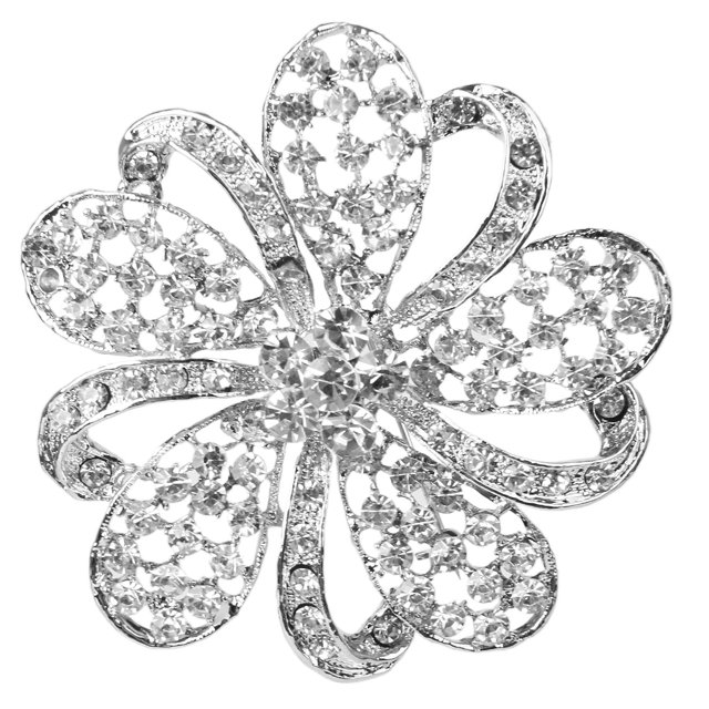 Broche de Flor de Diamante de Cristal Brilnte para Boda, Baile de Graduación, , Pin 2,68 Zulema Broche nupcial