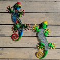 thumbnail image 4 of 2pcs Green Metal Gecko Lizard Home Garden Wall Decoration Oudoor Statues Sculptures Miniatures Ornaments Patio Lawn Fence Yard, 4 of 5