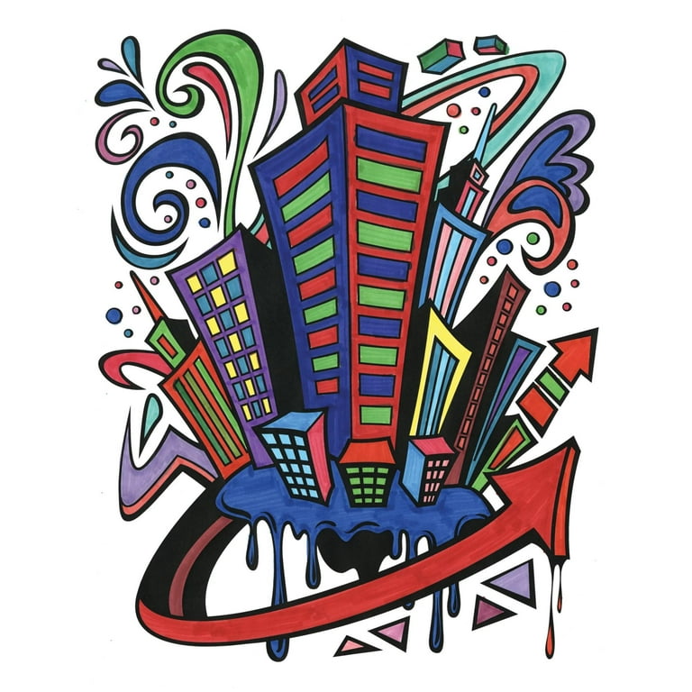 Crayola Graffiti Adult Coloring Book, 40 Pages - Walmart.com