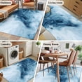thumbnail image 6 of Blue Marble Area&nbsp;Rug 4x6ft Modern Abstract Art Cloud Beach Wave Lines Stripe Non-Slip&nbsp;Washable Square&nbsp;Rugs Soft Felt Indoor Floor Mat for Bedroom Kitchen Living Room Bathroom, 6 of 9